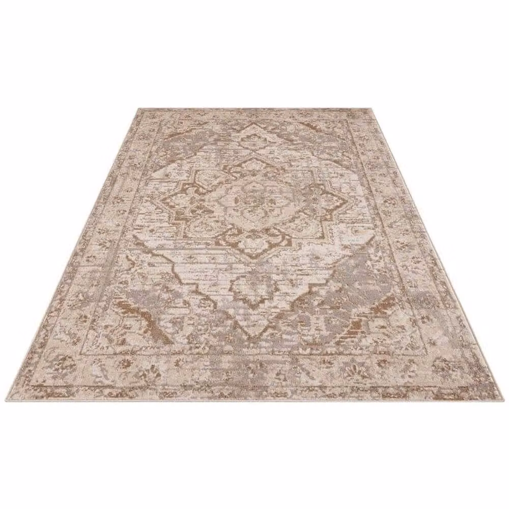 THE RUGS Terrain Designer Shortpile Medallion Rug in Beige, W: 160 cm, D: 235 cm – 2