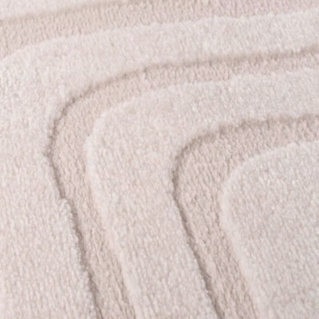 The Rugs Loft Abstract Wave Line Textured Terra Rug in Ivory, W: 160 cm, D: 230 cm