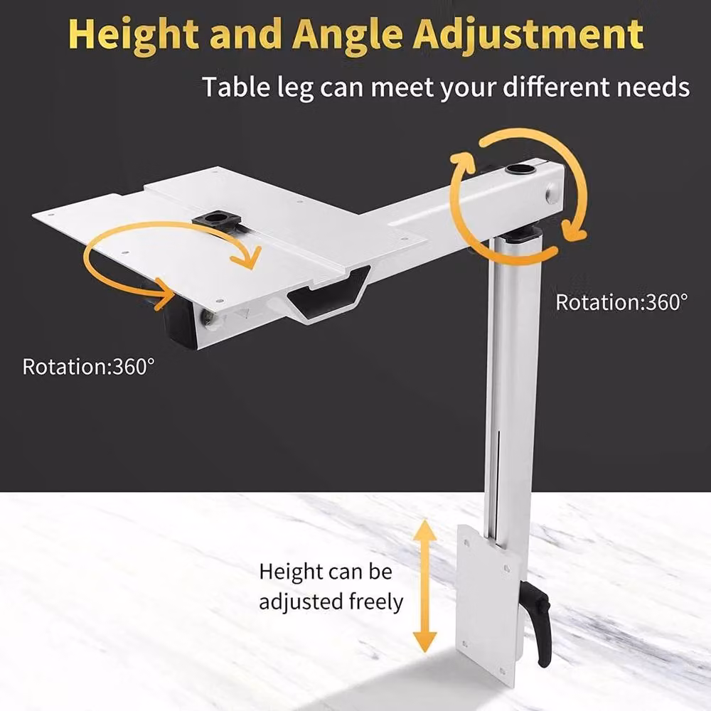 SPETLEK Swivel Adjustable Campervan Table Leg T5 T6 in Silver, W/D/H: 100 x 52 x 2.032 cm – 2