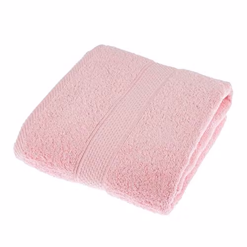Homescapes Pink Turkish Cotton Bath Towel, 500 GSM, Fluffy and Quick-Drying
