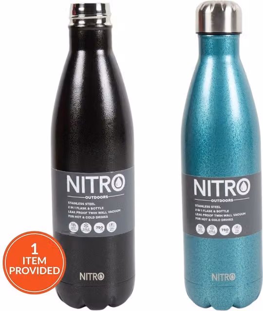 Nitro Black Stainless Steel Vacuum Insulated Leakproof Bottle