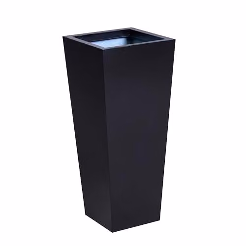 Primrose Black Flared Tapered Outdoor Planter Galvanised Steel Tub H: 90 cm, W: 40 cm