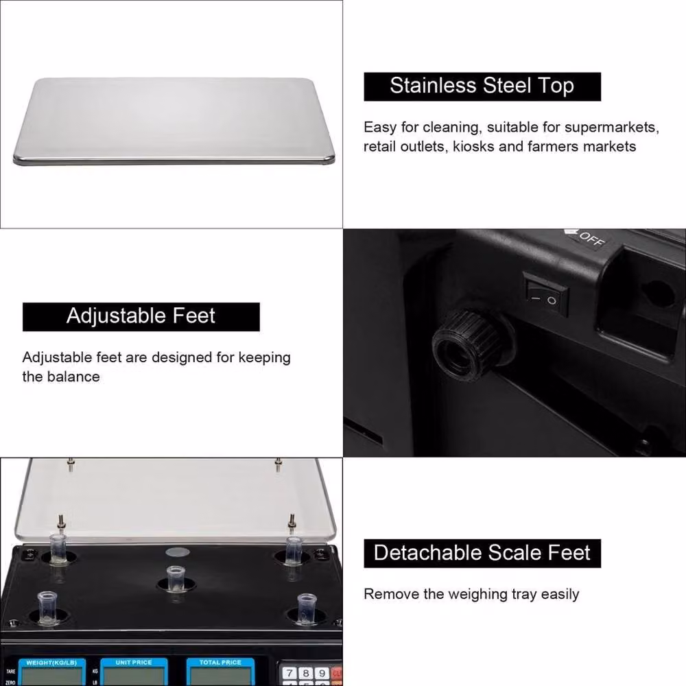 Spetlek Silver Digital Price Computing Retail Weight Scale, 40kg/5g, W: 100 cm, D: 15 cm – 2