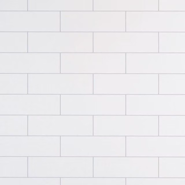 Neptune White London Tile Geometric Bathroom Wall Panel, H: 240 cm, W: 100 cm, D: 1 cm