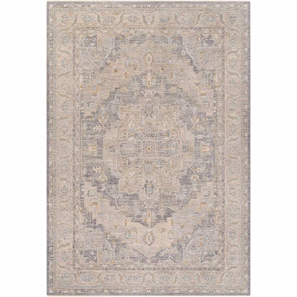 Livabliss Avant Garde Boho Oriental Living Room Rug with Fringes in Grey, Blue and Beige, W: 200 cm, D: 290 cm – 2