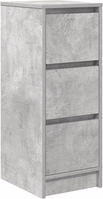 Berkfield Home Sideboard in Concrete Grey, MDF, W/D/H: 29.5 x 34 x 76 cm