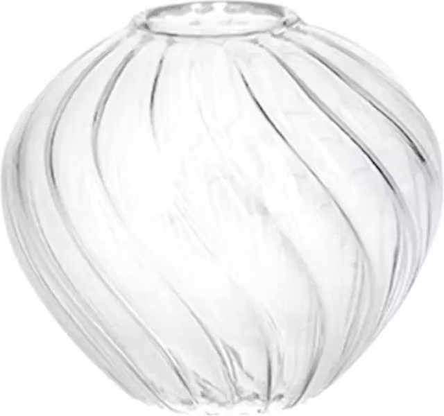 Kingsbury Gifts Abstract Glass Swirl Pattern Decorative Bud Vase, Clear, Height: 7 cm