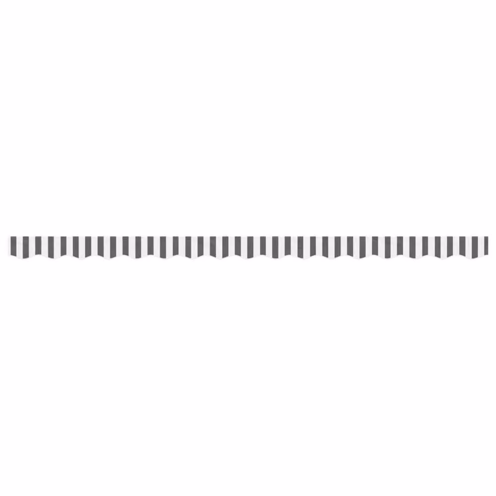 Berkfield Home Replacement Awning Valance Fabric, Anthracite and White Stripe, 4 m – 2