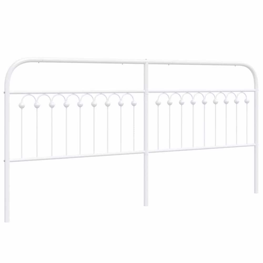 Berkfield Home Classic Metal Headboard in White – 2