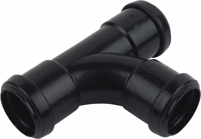 FloPlast Push Fit Plastic Waste Tee 40mm in Black and Grey