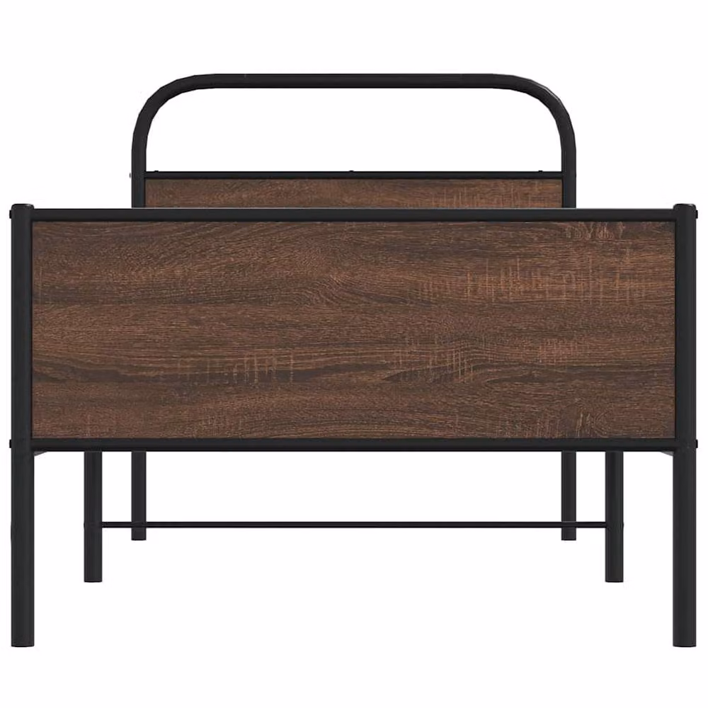 Berkfield Home Elegant Bed Frame in Brown Oak, W/D/H: 100 x 200 x 105 cm – 3