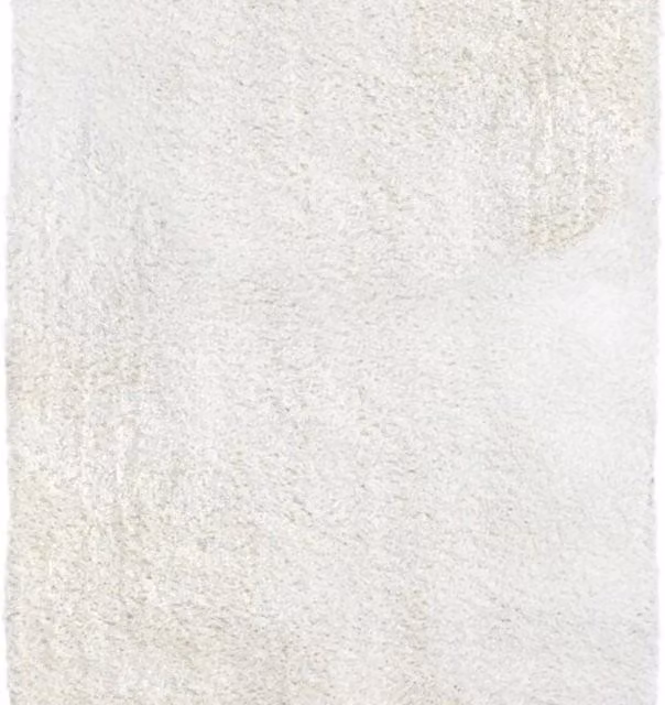 The Rugs Snug Collection Shaggy Rectangular Rug in White, W: 120 cm x L: 170 cm