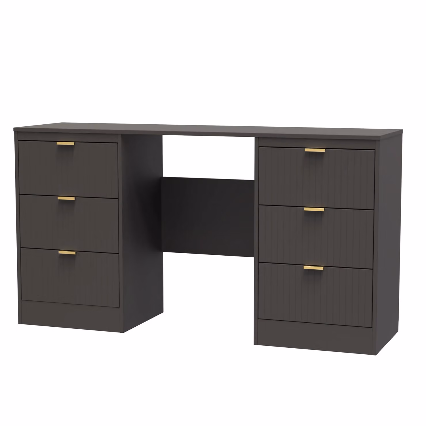 Ready Assembled 2 U Denver 6 Drawer Kneehole Desk in Dark Grey – 2