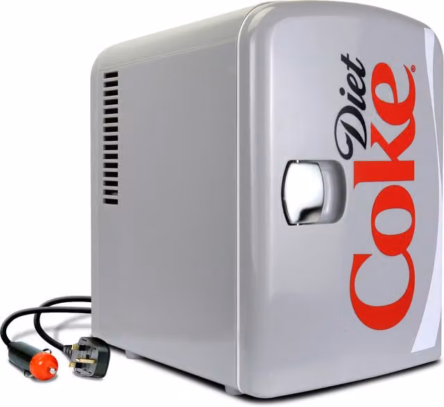 Koolatron Diet Coke Mini Fridge, 4L, Silver and Grey