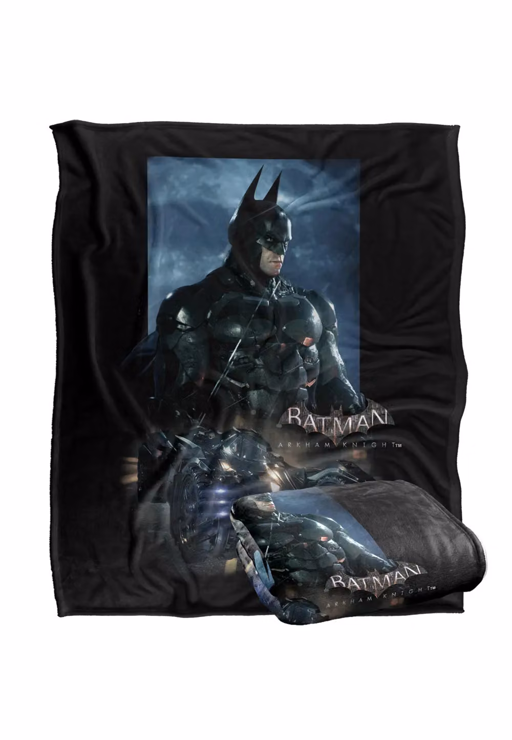 Warner Brothers Batman Arkham Knight Batmobile Silky Touch Super Soft Throw Blanket, White, W x D: 152.4 x 127.0 cm – 2