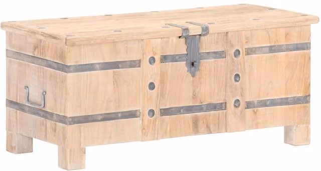 Berkfield Home Rustic Brown Solid Acacia Wood Chest W/D/H: 90 x 40 x 40 cm