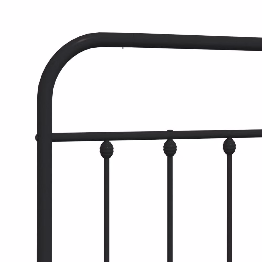 Berkfield Home Classic Metal Headboard in Black, Width: 135 cm – 3