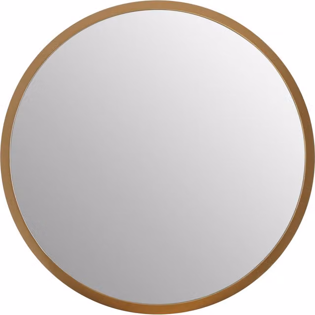 Orsina Athena Discus Round Metal Wall Mirror in Gold