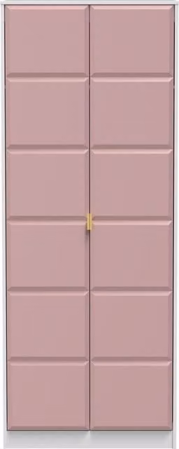 Ready Assembled 2 U Metro 2 Door Wardrobe in Dusty Pink and Gold – 1