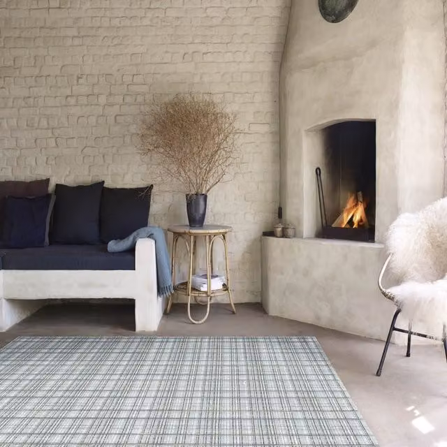 The Rug Shop UK Grey Modern Checked Machine Woven Area Rug, W: 160 cm, D: 230 cm – 1