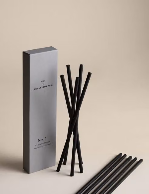 M&S x Kelly Hoppen No. 1 Spicy Reed Diffuser with Ceramic Reeds in Multicolour and Black