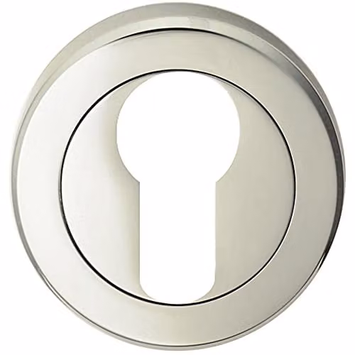Loops 51mm Euro Profile Escutcheon with Chamfered Edge and Concealed Fix in Polished Nickel