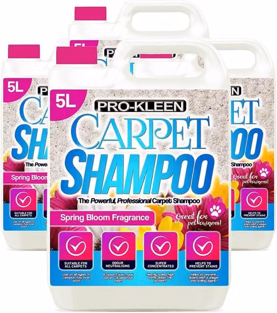 ProKleen Carpet Cleaning Shampoo Odour Remover with Spring Bloom Fragrance, 4 x 5 l – 1