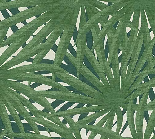 A.S. Création Botanical Floral Non-Woven Vinyl Wallpaper in Green and White – 2