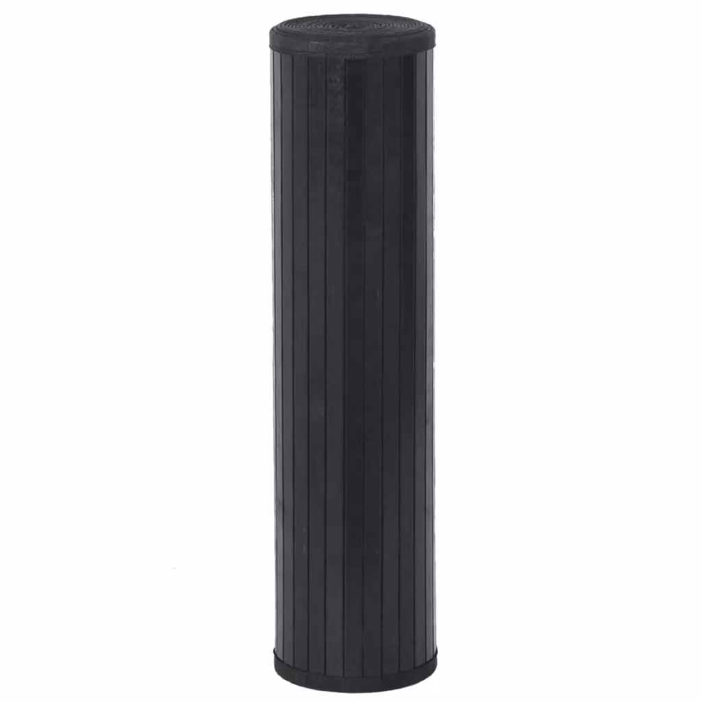 Berkfield Home Rectangular Bamboo Rug in Black, W/D/H: 70 x 100 x 1 cm – 2