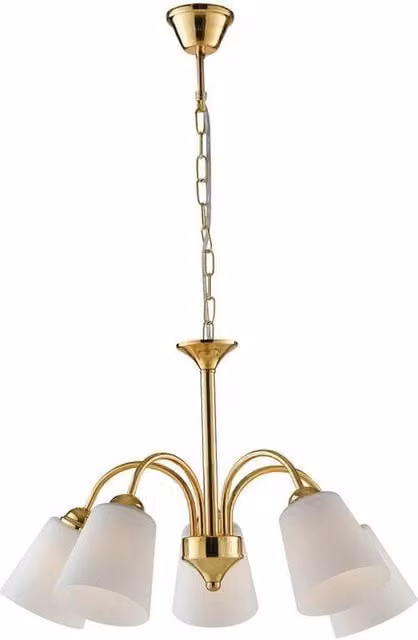 Netlighting 5 Light Multi Arm Modern Pendant Ceiling Light in Gold/Brass