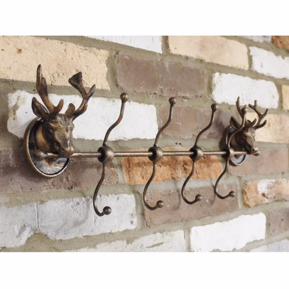 Gifts Direct 2 U Rustic Bronze Metal Stag Head Coat Storage Hook – 2