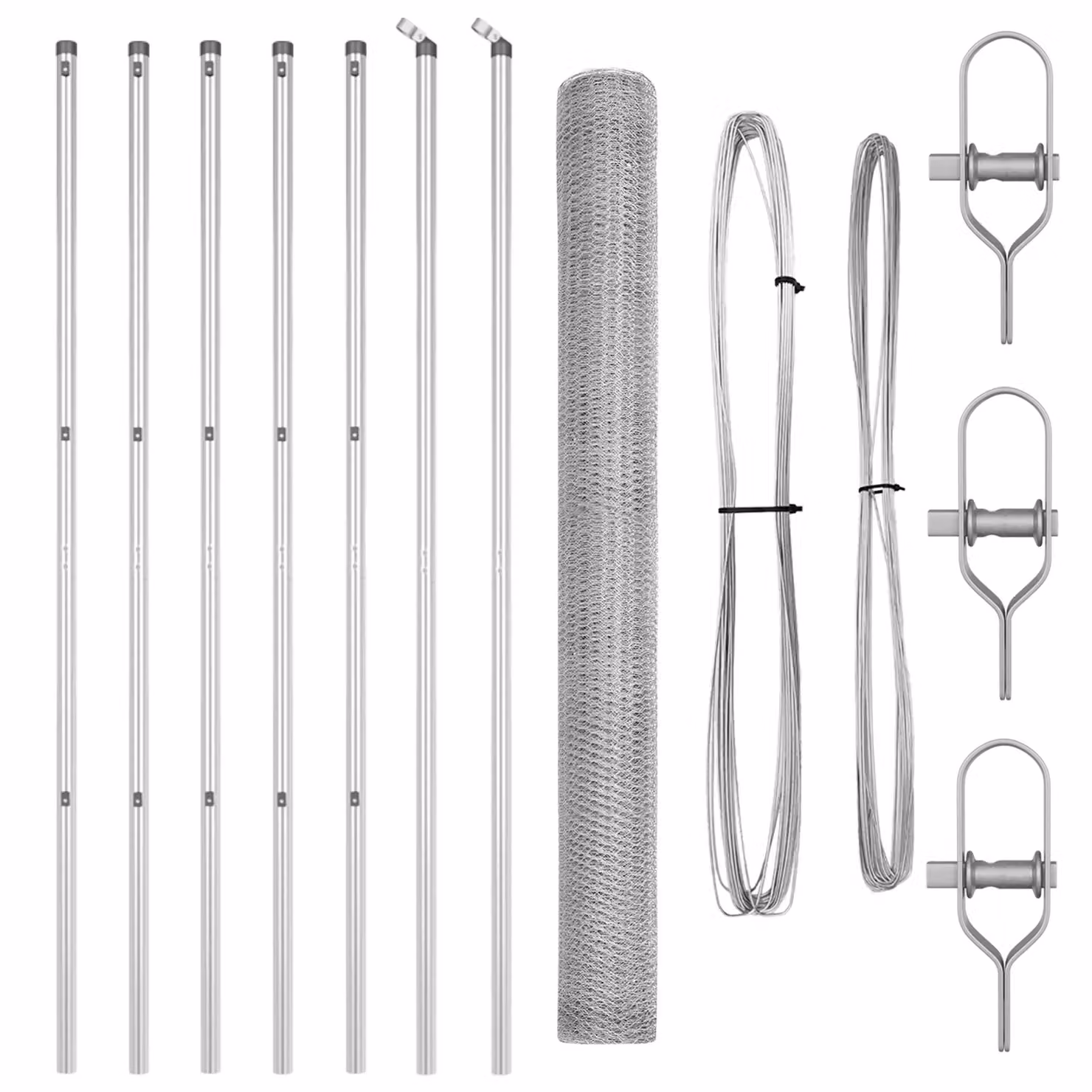 Berkfield Home Hexagon Fence in Silver Galvanised Steel, H: 150 cm x W: 10 m – 2