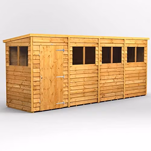 Powersheds Premium Pent Overlap Wooden Shed in Brown
