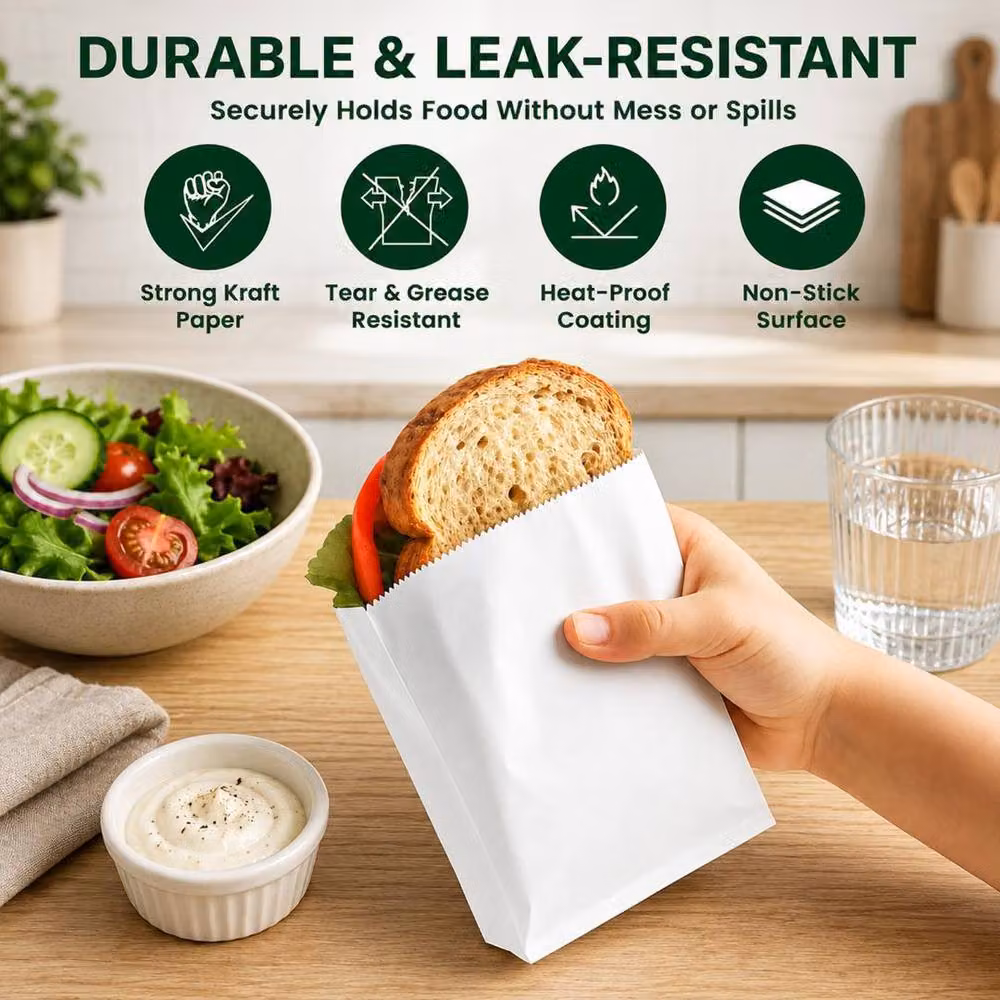 ECONX White Greaseproof Paper Sandwich Bags, 1000 Pack – 2