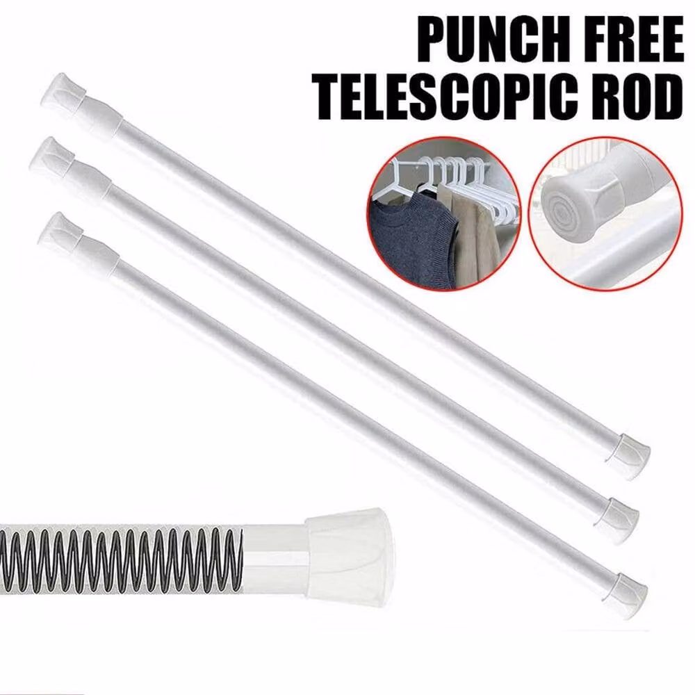 FLAVORA White Extendable Spring Loaded Tension Rod, W/D/H: 60 x 52 x 1000 cm – 2