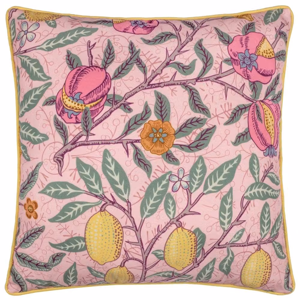 Morris & Co. Fruits Outdoor Square Cushion in Pink and Yellow, W/D/H: 45 x 45 x 45 cm – 2
