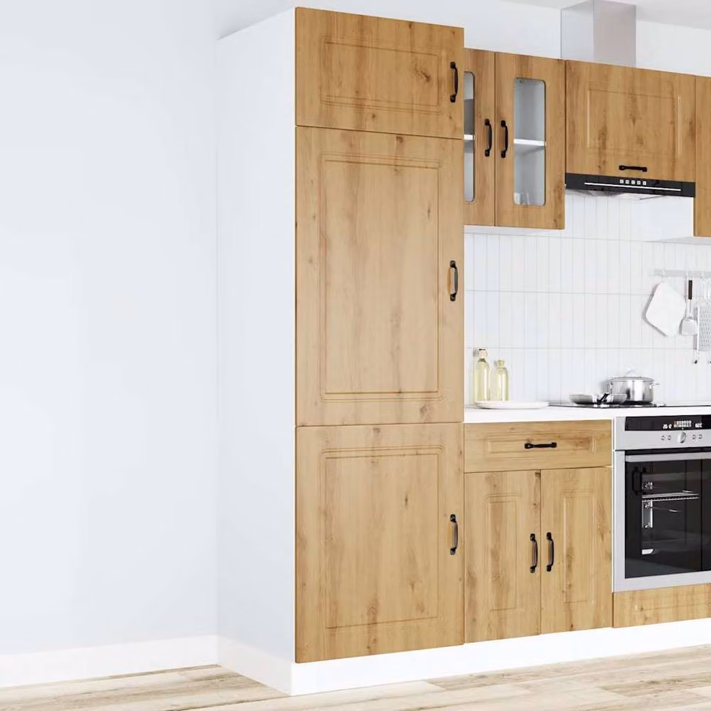 Berkfield Home Kalmar Kitchen Cupboard in Artisan Oak Brown, H 207 cm x W 57 cm x D 60 cm – 2