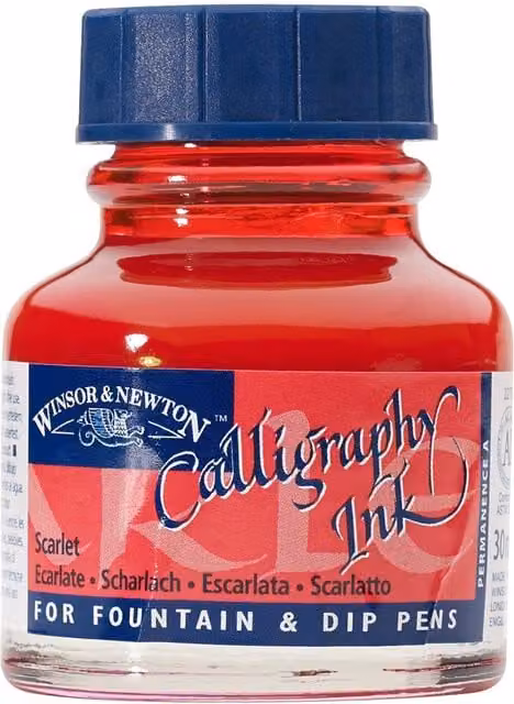 Winsor and Newton Calligraphy Ink Scarlet Red 30ml – 1