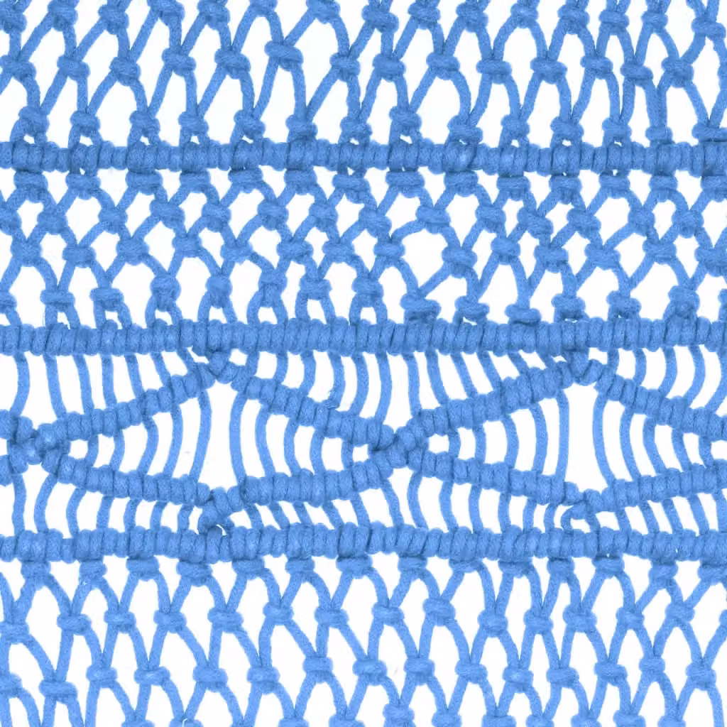 Berkfield Home Blue Macrame Cotton Curtain W/H: 140 x 240 cm – 2