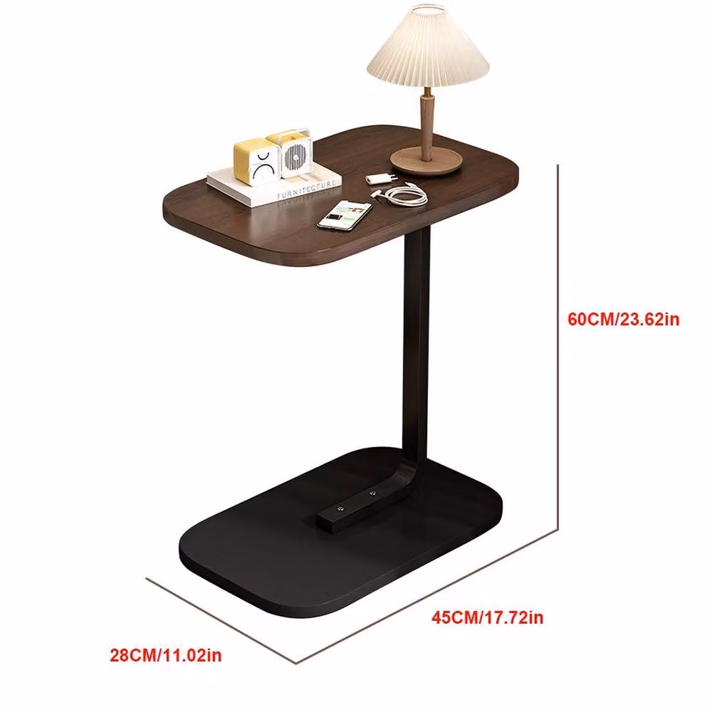 SPETLEK Modern Side End Table in Black Walnut and Brown with Matt Wood Finish – 5