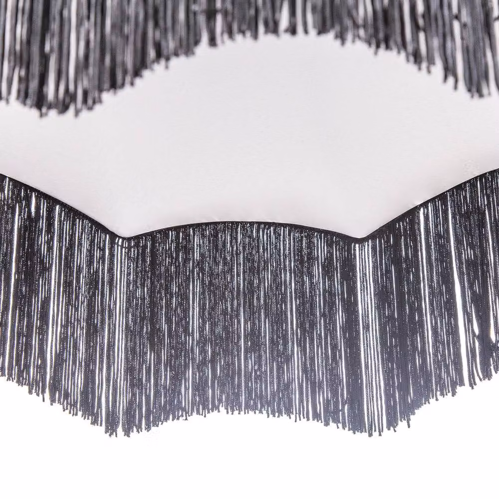 Happy Homewares Traditional Victorian Empire Soft Velvet Lamp Shade with Tassels in Black, Diameter: 40.64 cm – 4