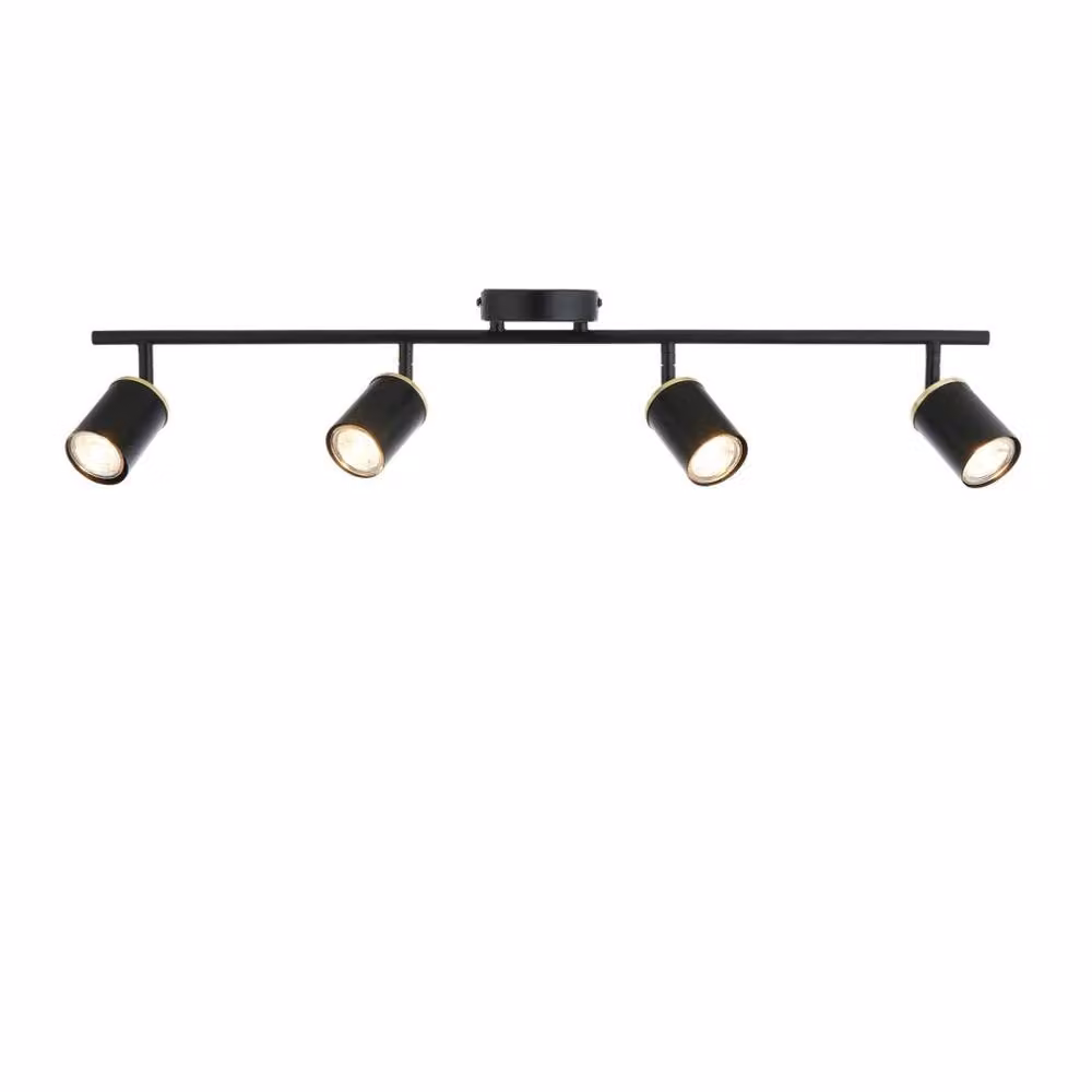 Pagazzi Lighting Talbot Matte Black 4-Spot Bar Ceiling Light – 5