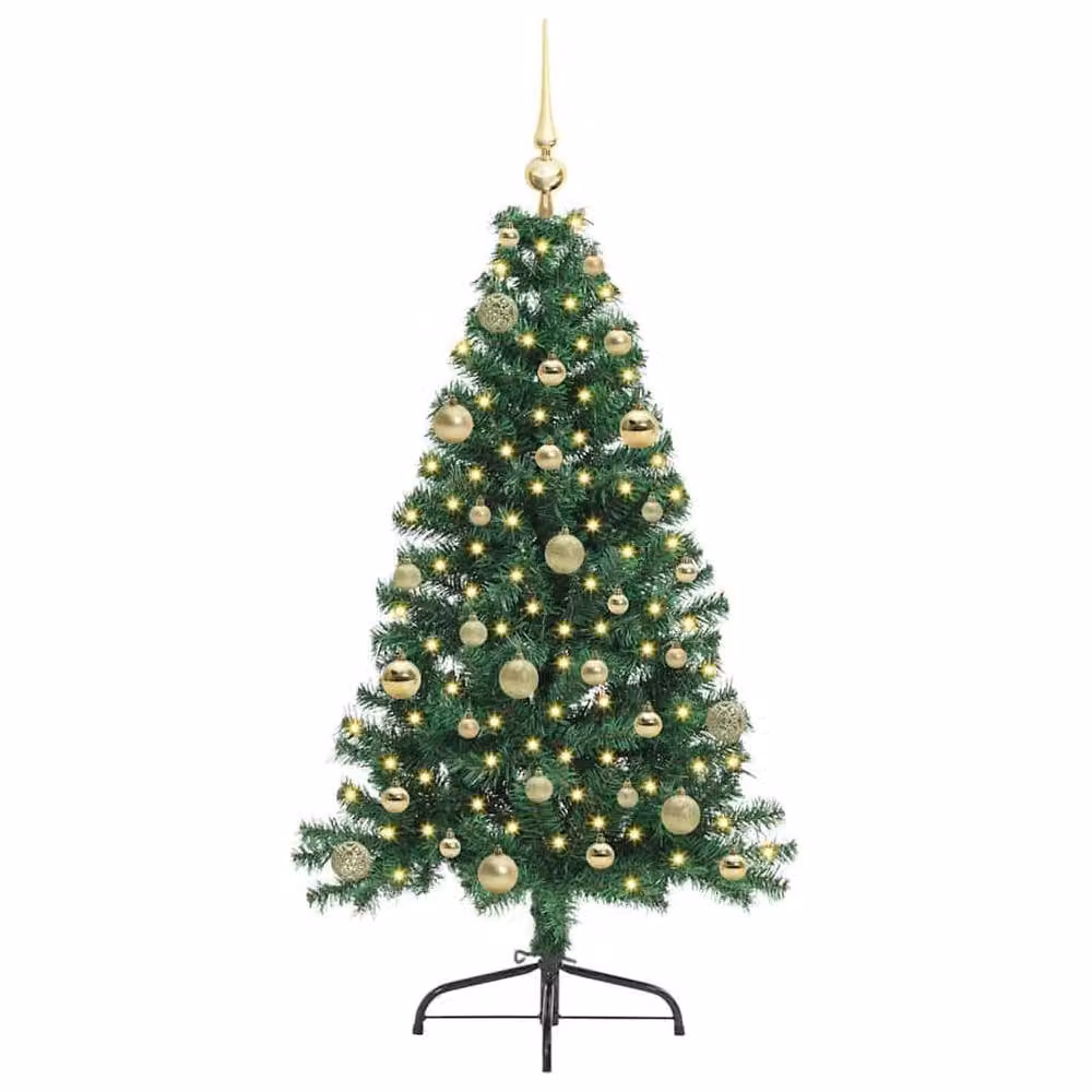 Berkfield Home Pre-lit Artificial Christmas Tree in Green, Height: 150 cm – 3