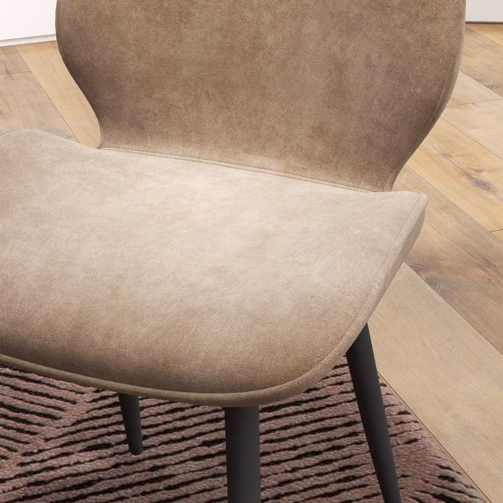 Wyld Haus Sumaba Set of 2 Brown Velvet Dining Chairs with Metal Legs – 7