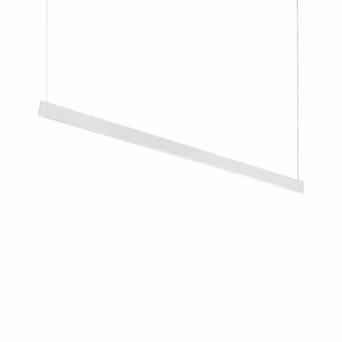 Netlighting Ideal Lux Steel Wide LED Bar Pendant Ceiling Light in White, 3000K Warm White
