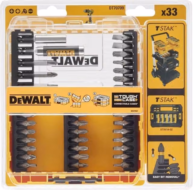 DeWalt 33 Piece Screwdriver Bit Set, Multi Colour and Yellow