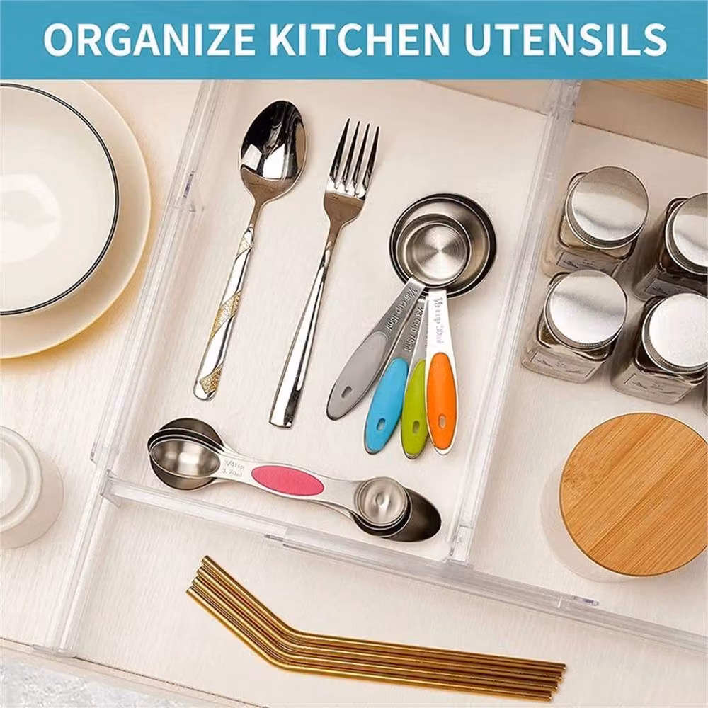 Nordara 8-Piece Adjustable Plastic Drawer Divider Storage Organiser in Transparent – 2