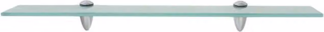 Berkfield Home Clear Glass Floating Wall Mounted Shelf, W: 60 cm, D: 10 cm