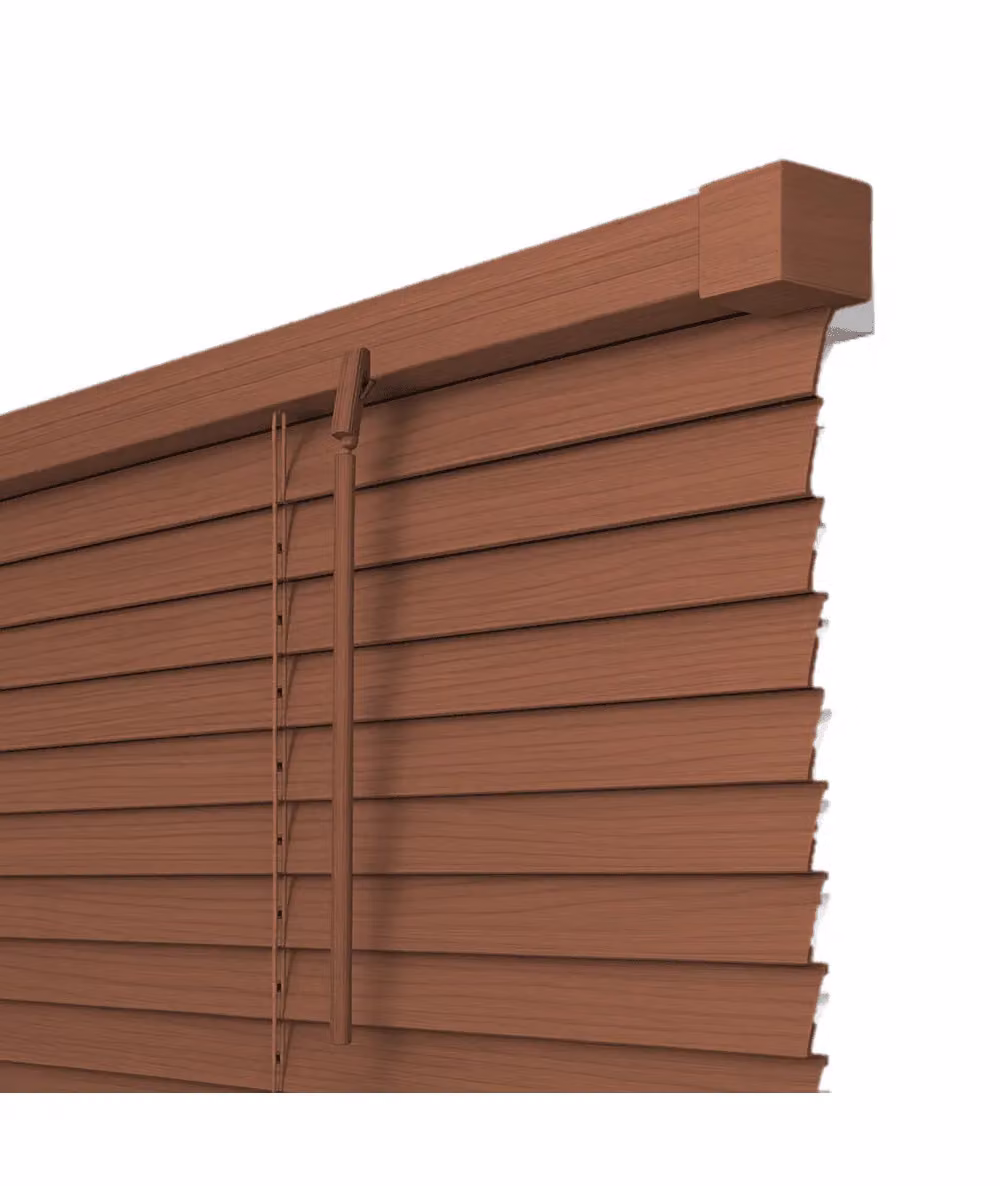 New Edge Blinds Cherry Wood Grain PVC Venetian Blind in Brown, W/D/H: 70 x 70 x 152 cm – 3