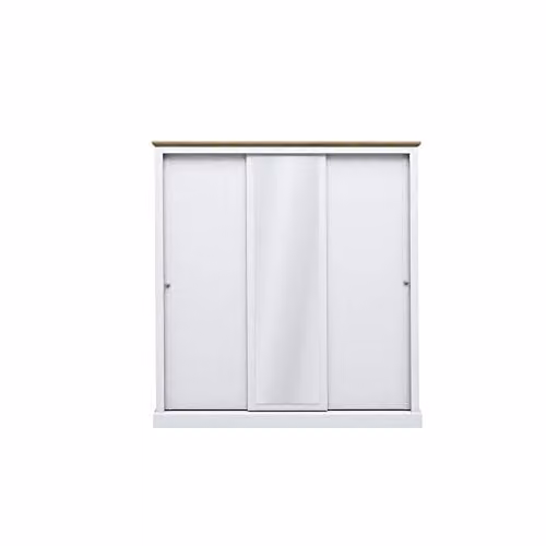 Lemon Pavilion Furniture Devon 3 Door Sliding Wardrobe in White, W176 x D59 x H182 cm